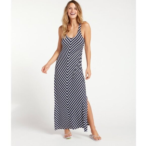 NWT Tommy Bahama Breton Stripe Racerback Maxi Dress Coverup Navy White Small - Picture 1 of 12